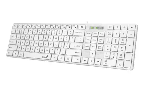 Tastatura Genius SlimStar 126, Cu fir (Alb)
