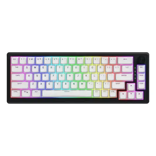 Tastatura Hator Skyfall 65, Wireless 2.4Ghz, Bluetooth, Wired, iluminare RGB (Negru/Alb)