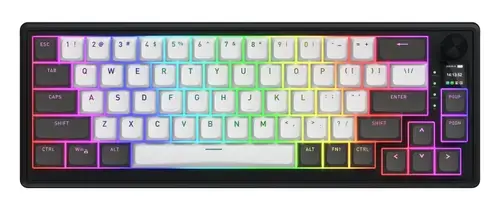 Tastatura Hator Skyfall Pro 65, Wired, Wireless 2.4Ghz, Bluetooth (Negru/Alb)
