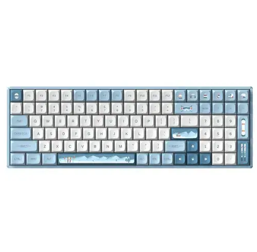 Tastatura IQUNIX F97 Wintertide, Wired, Wireless, USB (Albastru/Alb)
