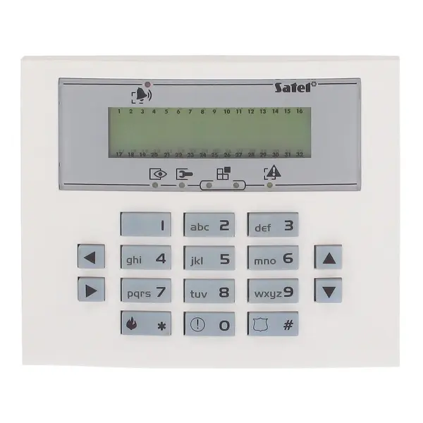 Tastatura LCD Satel INT-KLCDS-GR, 3 butoane functionale, extensie 2 zone, buzzer