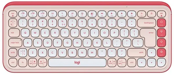 Tastatură Logitech - POP Icon, fără fir, Rose & Off White