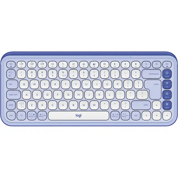 Tastatura Logitech Pop Icon, Wireless, Bluetooth, Lilac/Off White