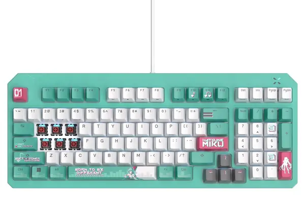Tastatură mecanică ASUS - TUF Gaming K3 Gen II Hatsune Miku Edition, RX Red, RGB, verde