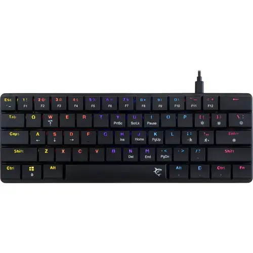 Tastatura Mecanica Gaming cu fir White Shark NAGAMAKI, USB-C, Iluminare RGB, BROWN Switch, Layout US (Negru)