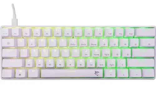 Tastatura Mecanica Gaming cu fir White Shark SHINOBI v2, BROWN OUTEMU Switch, Tip Compact Carry-On, Full Anti-Ghosting, Taste Iluminate RGB LED, Cablu braided 1.8m, Software (Alb)