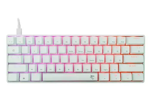 Tastatura Mecanica Gaming cu fir White Shark SHINOBI v2, RED OUTEMU Switch, Tip Compact Carry-On, Full Anti-Ghosting, Taste Iluminate RGB LED, Cablu braided 1.8m, Software (Alb)