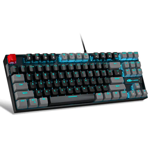 Tastatura Mecanica Gaming MageGee, Red Switch, 75%, iluminare LED, Negru / Gri - Default Title