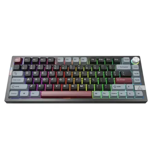 Tastatura Mecanica Gaming Montech MKey PRO Darkness, Wireless 2.4GHz, Bluetooth, USB, Yellow Switch (Multicolor)