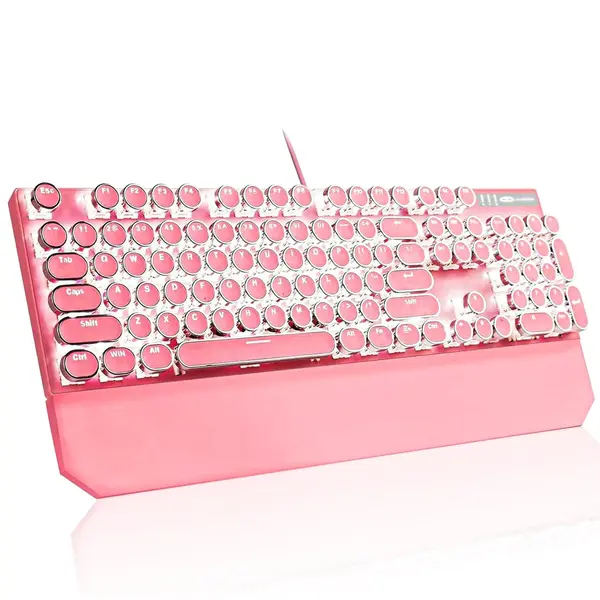 Tastatura Mecanica Gaming Timebox, Blue Switch, iluminare LED, Roz - Default Title