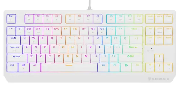 Tastatură mecanică Genesis - Thor 230 TKL, Outemu Red, RGB, alb