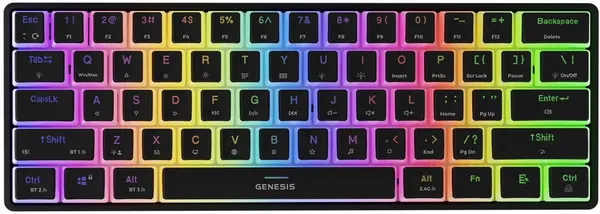 Tastatură mecanică Genesis - Thor 660 G2, wireless, Gateron Red, neagră