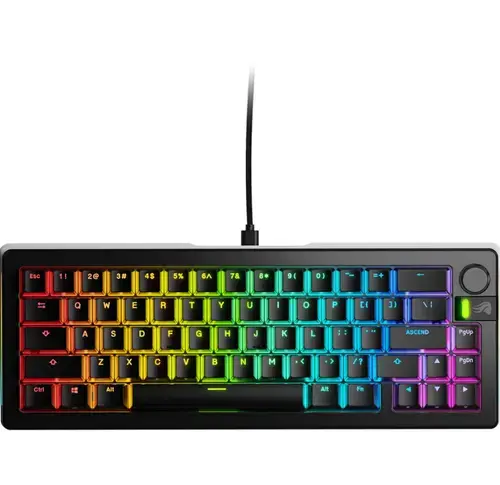 Tastatura mecanica Glorious GMMK 3 PRO, Fox Switches, 66 taste, USB, Cu fir (Negru)