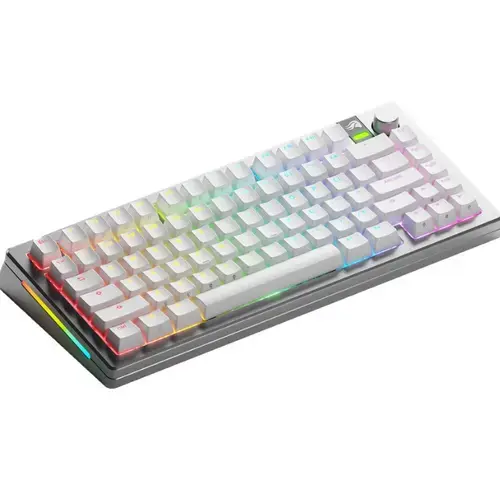 Tastatura mecanica Glorious GMMK 3 PRO, Fox Switches, Wireless, Wired, 81 taste (Gri)