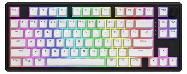 Tastatură mecanică Hator - Skyfall 80 MAG ULTRA 8K, Aurum Ice Magnetic, RGB, neagră/albă