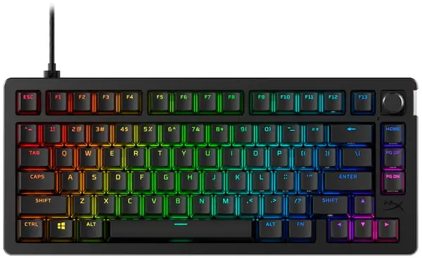 Tastatură mecanică HyperX - Alloy Rise 75, HyperX Red, RGB, negru