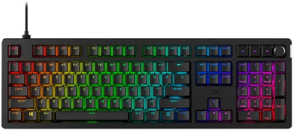 Tastatură mecanică HyperX - Alloy Rise, HyperX Red, RGB, negru