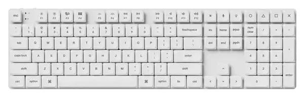 Tastatură mecanică Keychron - K5P-P2, wireless, Gateron Blue, RGB, albă