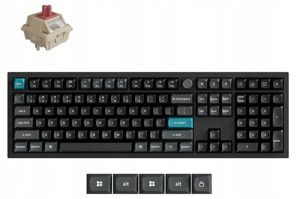 Tastatură mecanică Keychron - Q6 Ultra 8K, wireless, Keychron Silk POM Red, RGB, neagră