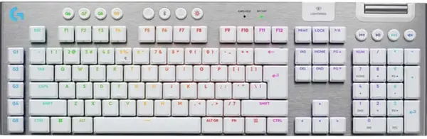 Tastatură mecanică Logitech - G915 X Lightspeed Low-Profile, fără fir , Tactile, RGB, alb