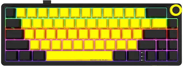 Tastatură mecanică Lorgar - KBP70MW Mini, wireless, Linear, RGB, negru/galben