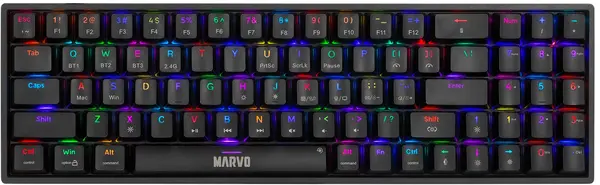 Tastatură mecanică Marvo - KG956WShogo 78W, fără fir, Marvo switch, neagră