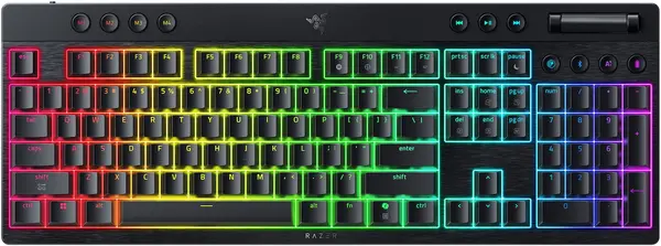 Tastatură mecanică Razer - BlackWidow V4 Low-profile HyperSpeed Green Switch, wireless, Linear, neagră
