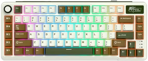 Tastatură mecanică Royal Kludge – RK-L75, wireless, Cream, RGB, Green
