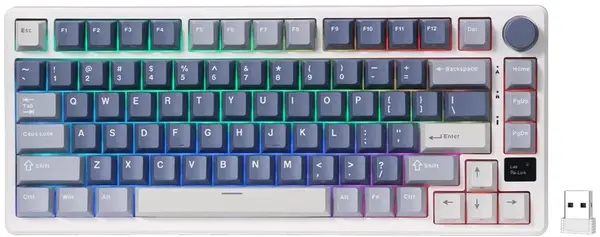 Tastatură mecanică Royal Kludge – RK-M75, wireless, K Silver, RGB, Ocean