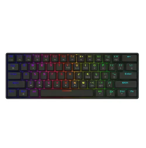Tastatura mecanica Savio BLACKOUT X2, USB, Layout US, Switch-uri OUTEMU Brown, Hot Swap, Iluminare RGB, 61 taste (Negru)