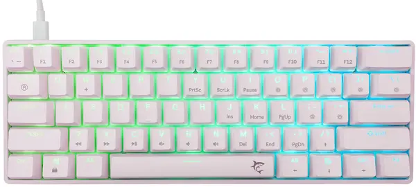 Tastatură mecanică White Shark - Shinobi 2, Blue Switch, RGB, alba