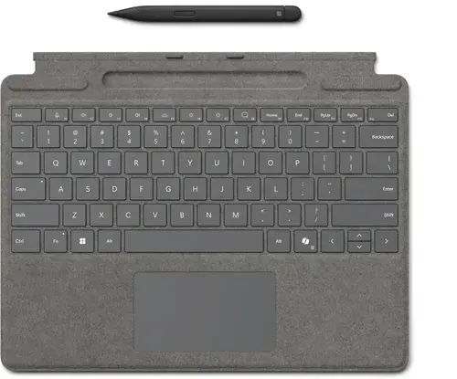 Tastatura Microsoft Surface Pro Keyboard 8X8-00185 cu Slim Pen 2, Layout US INT, pentru Surface Pro 11/10/9/8 (Gri)