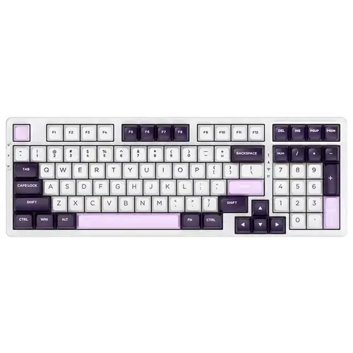 Tastatura VGN V98 Pro Crystal Wine, Wired, Wireless, RGB (Alb/Mov)