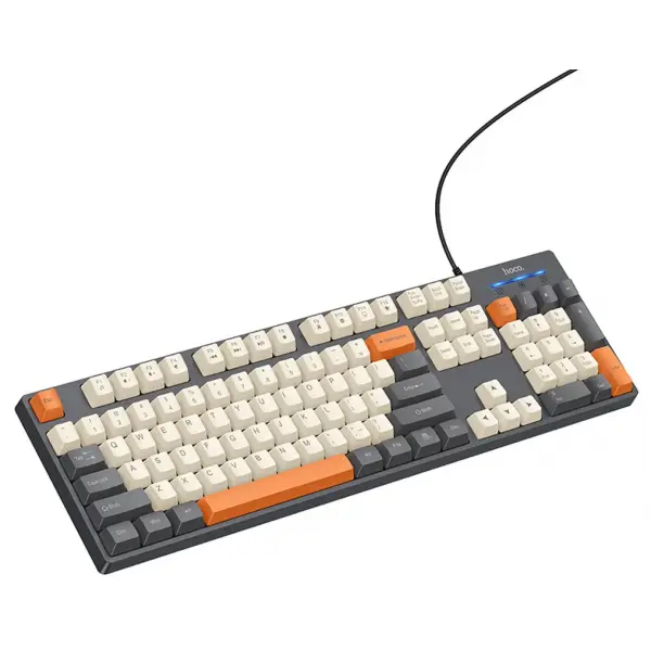 Tastatura Wired USB HOCO GM61 Tri-Color, 1.45m, Gri
