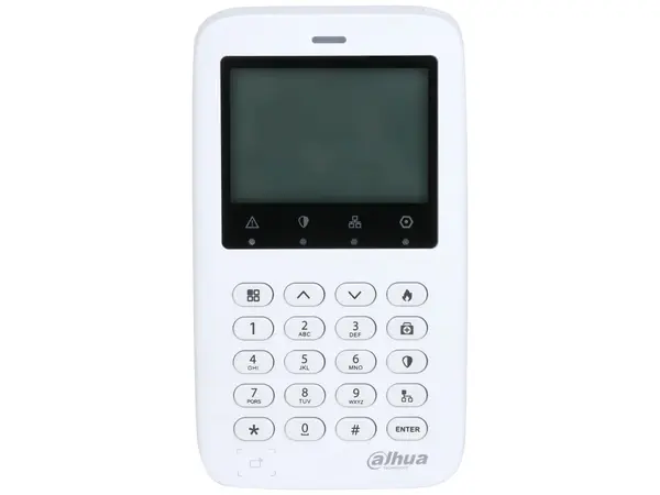 Tastatura wireless ARK50C-R, pentru sistem de alarma Dahua, distanta comunicare 80m, ecran LCD, RS-485