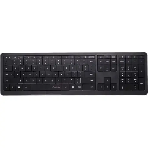 Tastatura Wireless CLEVETURA CLVX 1, layout ANSI US, USB/Bluetooth, Aluminiu, iluminare RGB, Mac/iPad/AppleTV, Touchpad integrat, Negru