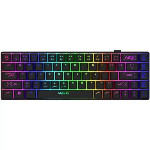 Tastatura wireless gaming AQIRYS Mira 2.0, HaiMu Red, iluminare RGB, Bluetooth, USB 2.0, Negru