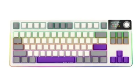 Tastatura Wireless LORGAR LRG-KBP70TKLW-RT-US, RGB LED, USB/USB Wireless/Bluetooth (Bej)