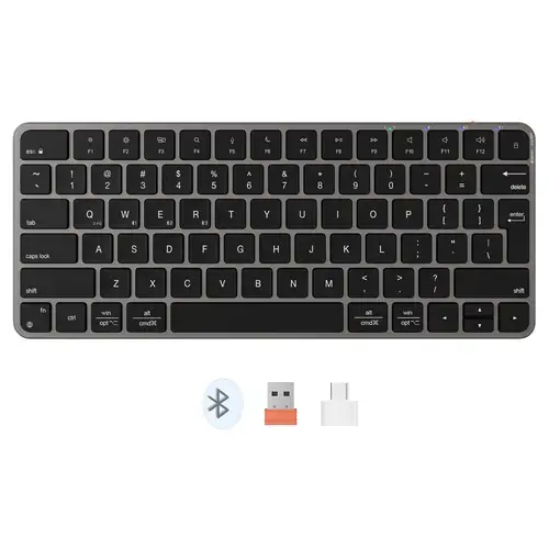 Tastatura wireless slim Meetion K210MW, USB/Bluetooth, Negru