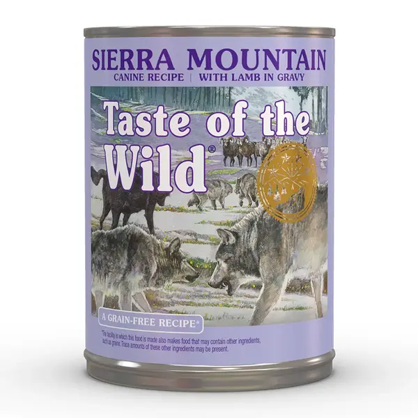 TASTE OF THE WILD Sierra Mountain, Miel, conservă hrană umedă fără cereale câini, (în sos), 390g
