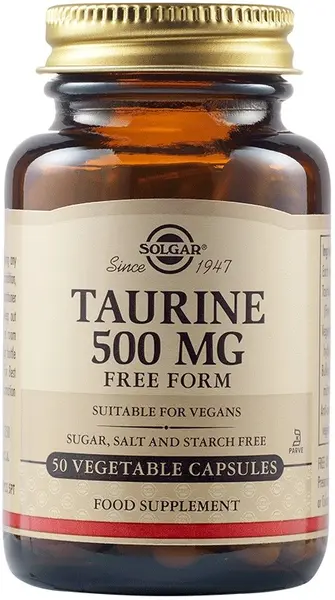 Taurine, 500 mg, 50 capsule vegetale, Solgar