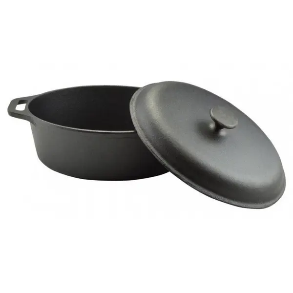 Tava cu Capac din Fonta, 32 cm, Perfect Home