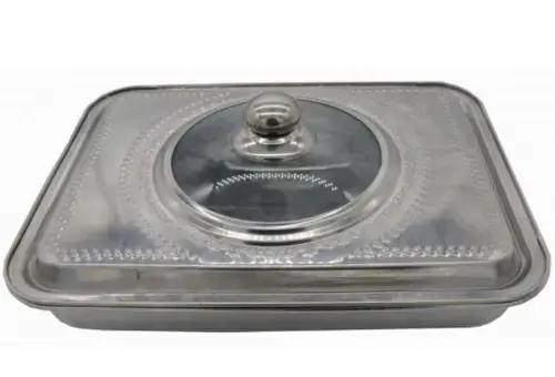 Tava cuptor cu capac Vanora VN-FM-SS3627, 35 x 26 x 7 cm (Inox)