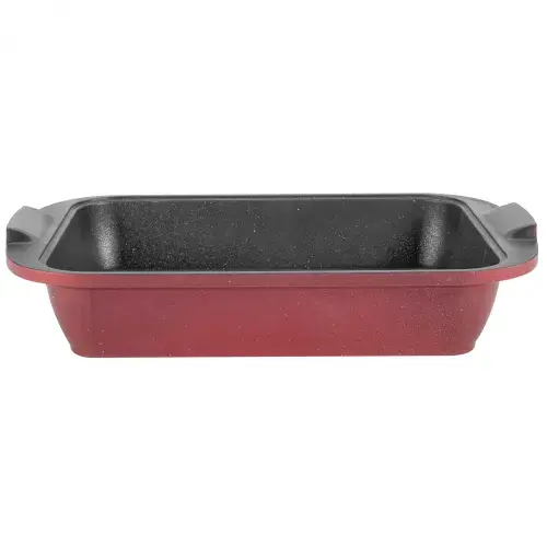 Tava cuptor Neoklein RST36, 36 cm, aluminiu turnat, invelis antiaderent (Rosu)