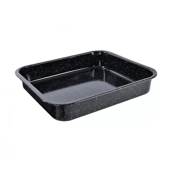 Tava de Copt Emailata Jumbo, 42 x 37 cm, Neagra, Emailul Medias