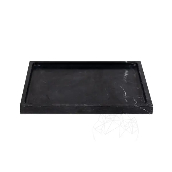 Tava decorativa dreptunghiulara marmura Nero, 30 x 20 x 2.5 cm