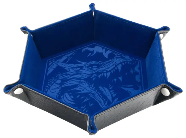 Tavă pentru zaruri GlassStaff - Foldable Dice Tray, Dragon Skin Edition, albastră