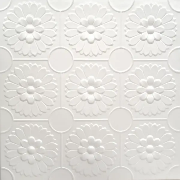 Tavan fals decorativ 0877 polistiren extrudat alb 50x50x0.4 cm