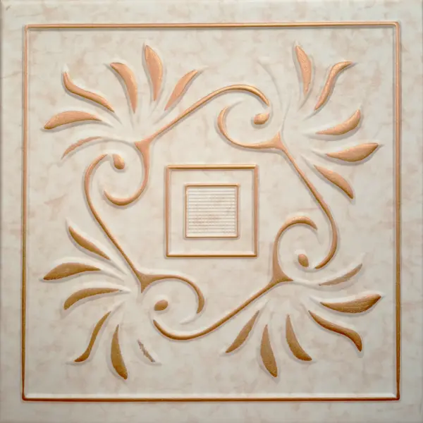 Tavan fals decorativ 51-ZL-59 polistiren extrudat auriu 50x50x0.4 cm