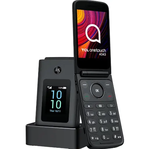 TCL Telefon mobil pliabil TCL OneTouch 4043D, 3.2, 48MB RAM, 128 MB, 4G LTE, Dual SIM, Unisoc T107, Gri